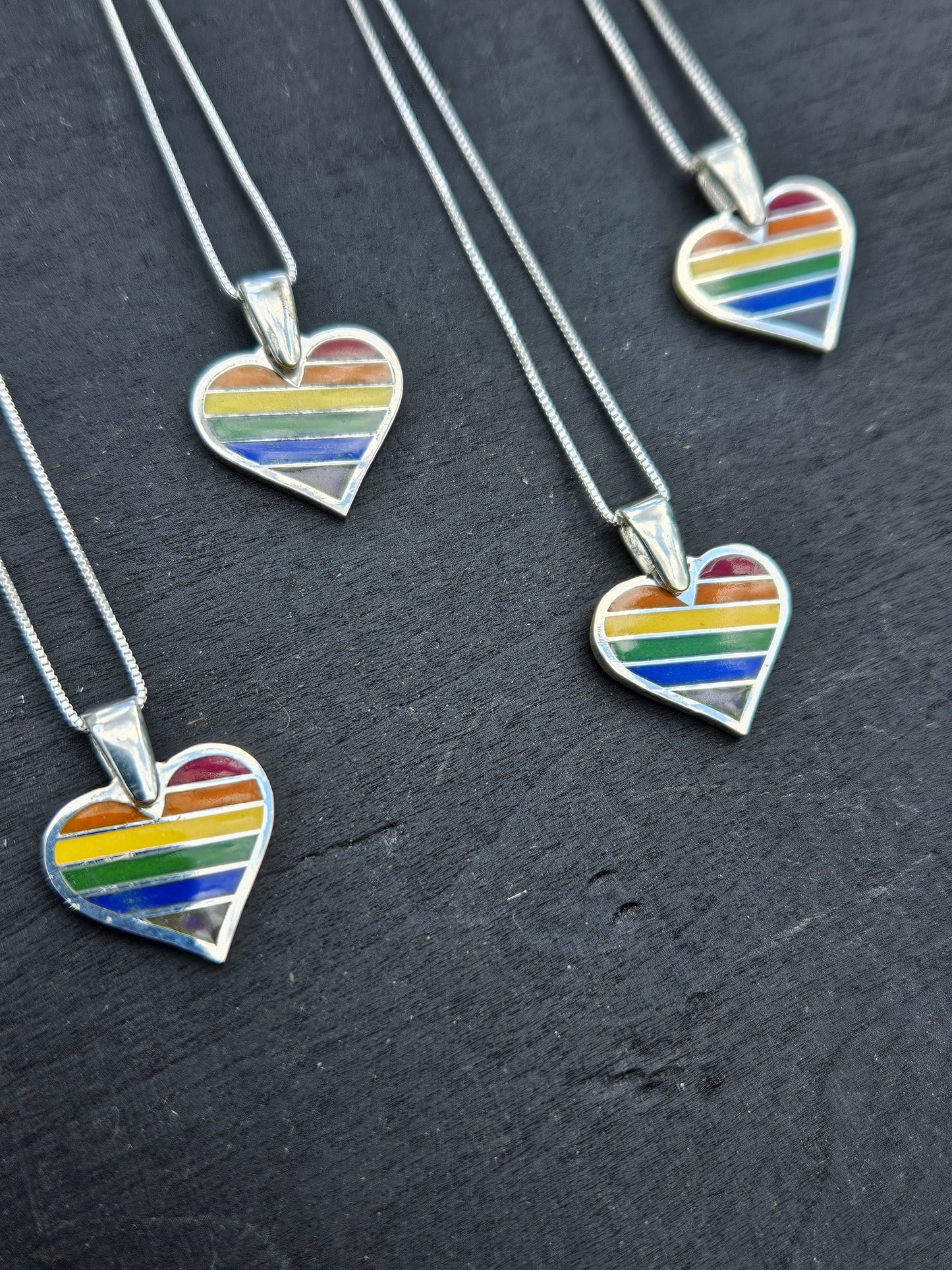 Rainbow Heart Pride Pendant