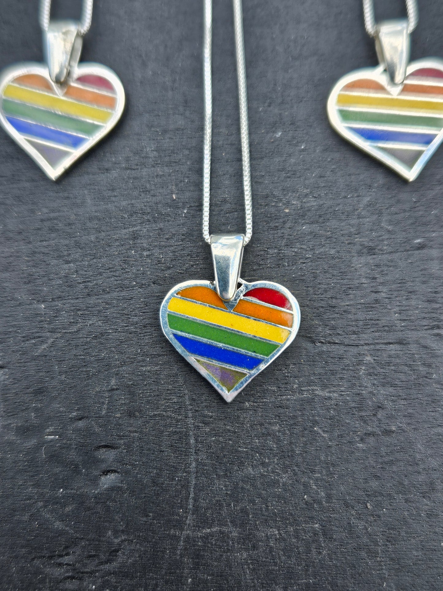 Rainbow Heart Pride Pendant