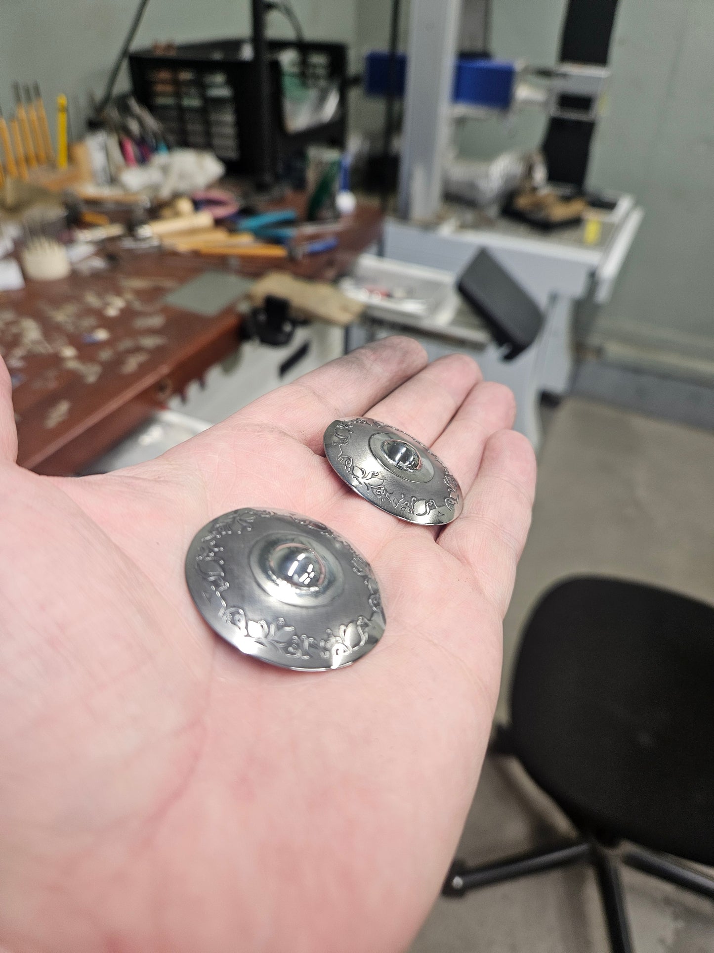 Vinework Pasties in Etched Stainless Steel.