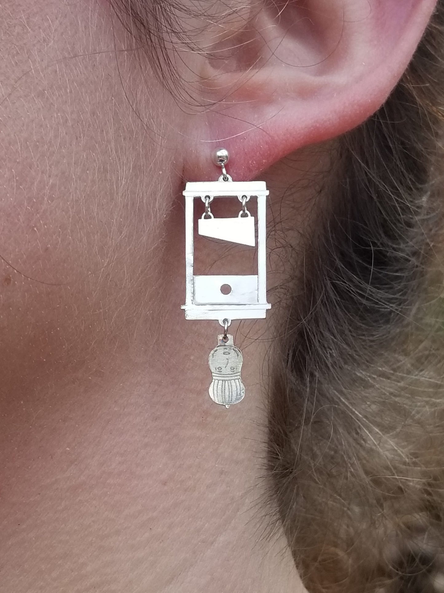 Guillotine Earrings. Sterling Silver.