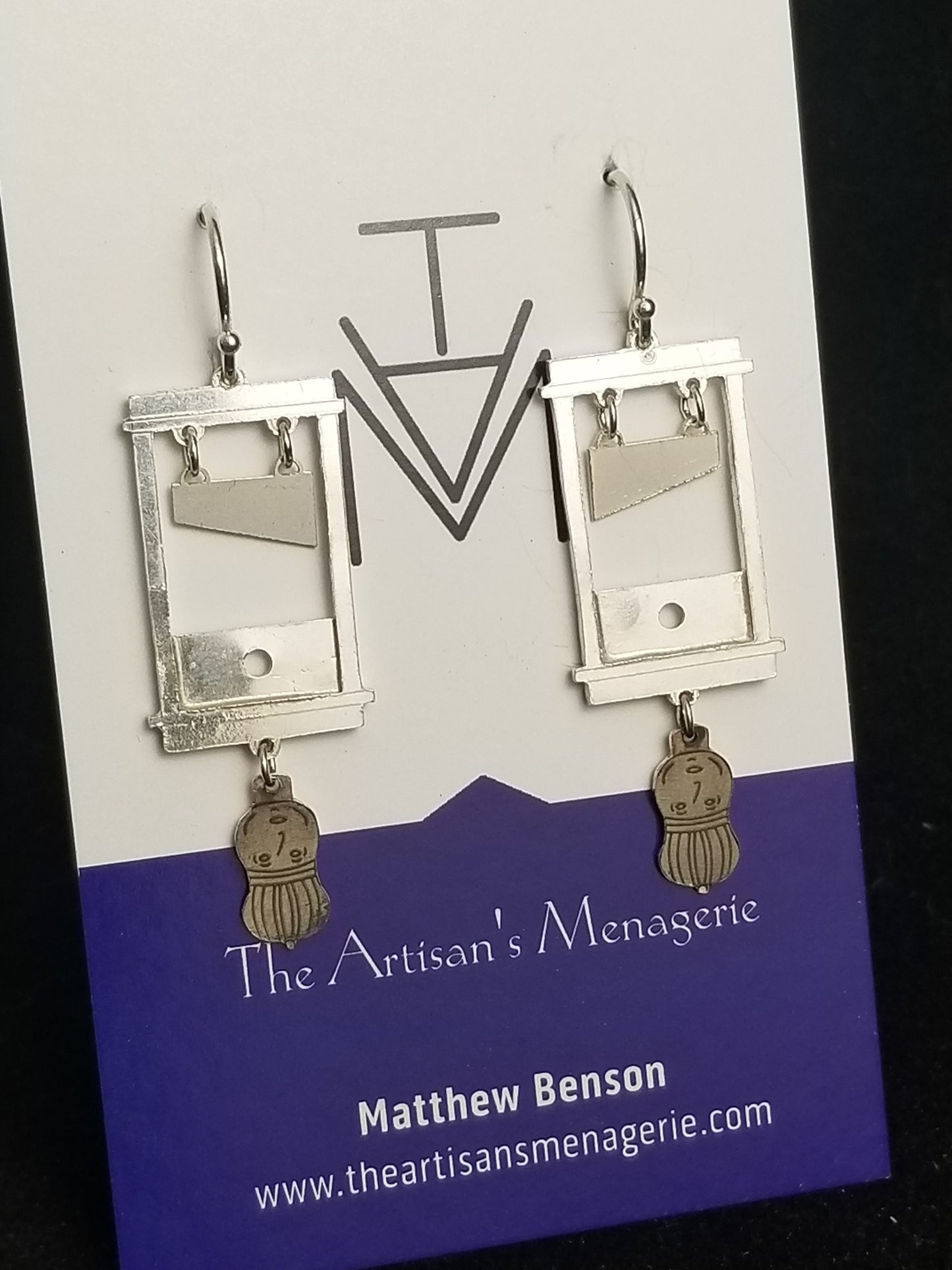 Guillotine Earrings. Sterling Silver.