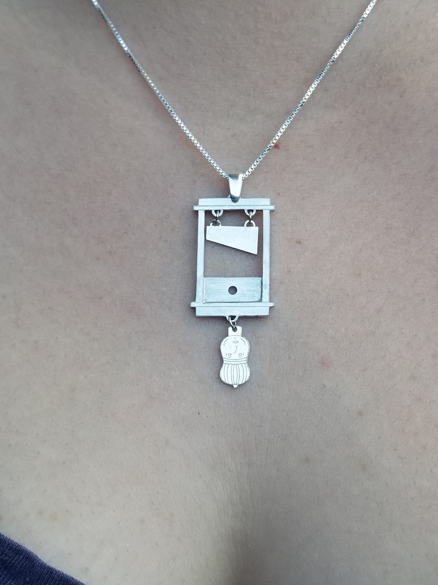 Guillotine Necklace. Sterling Silver.