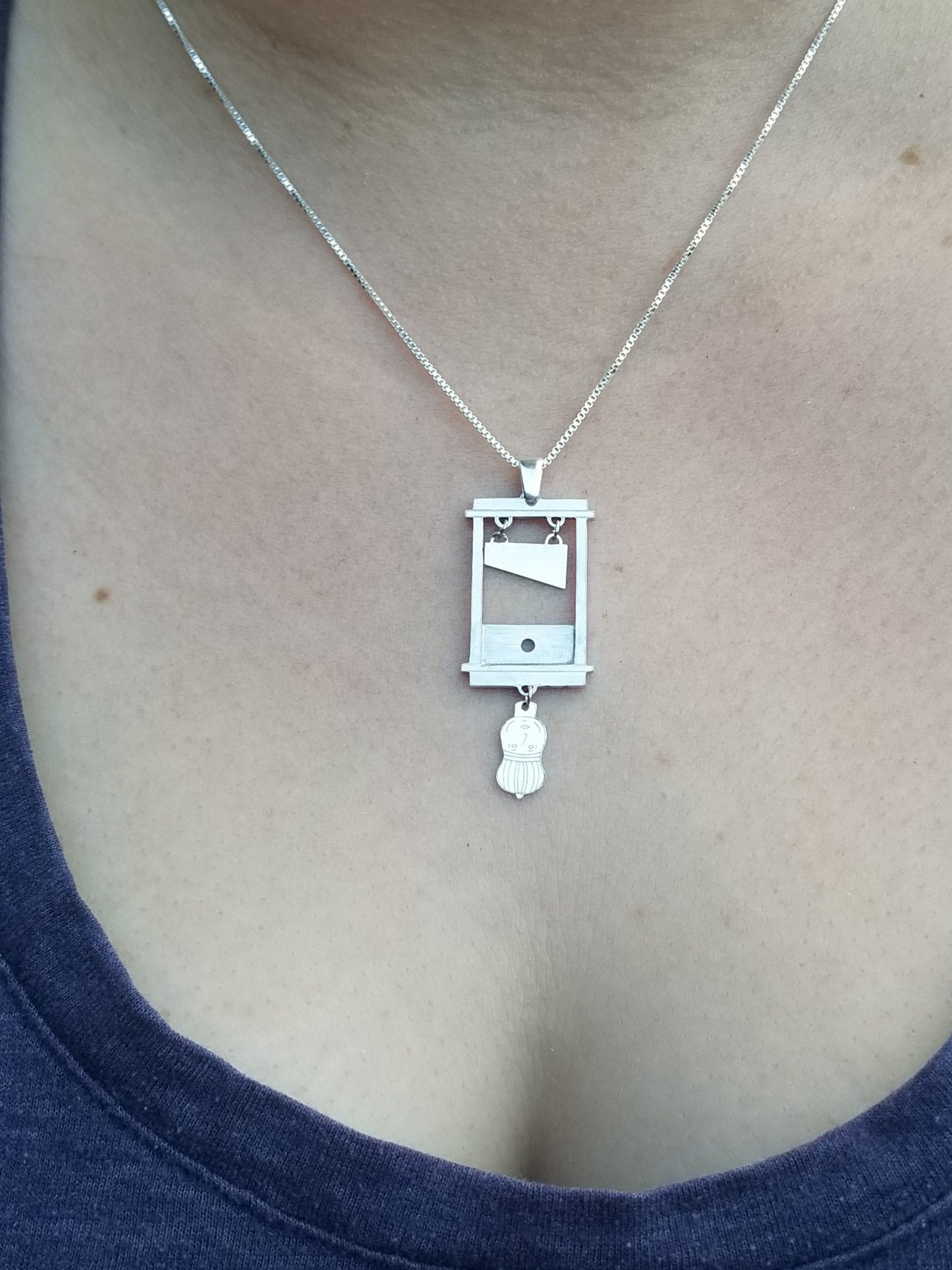Guillotine Necklace. Sterling Silver.