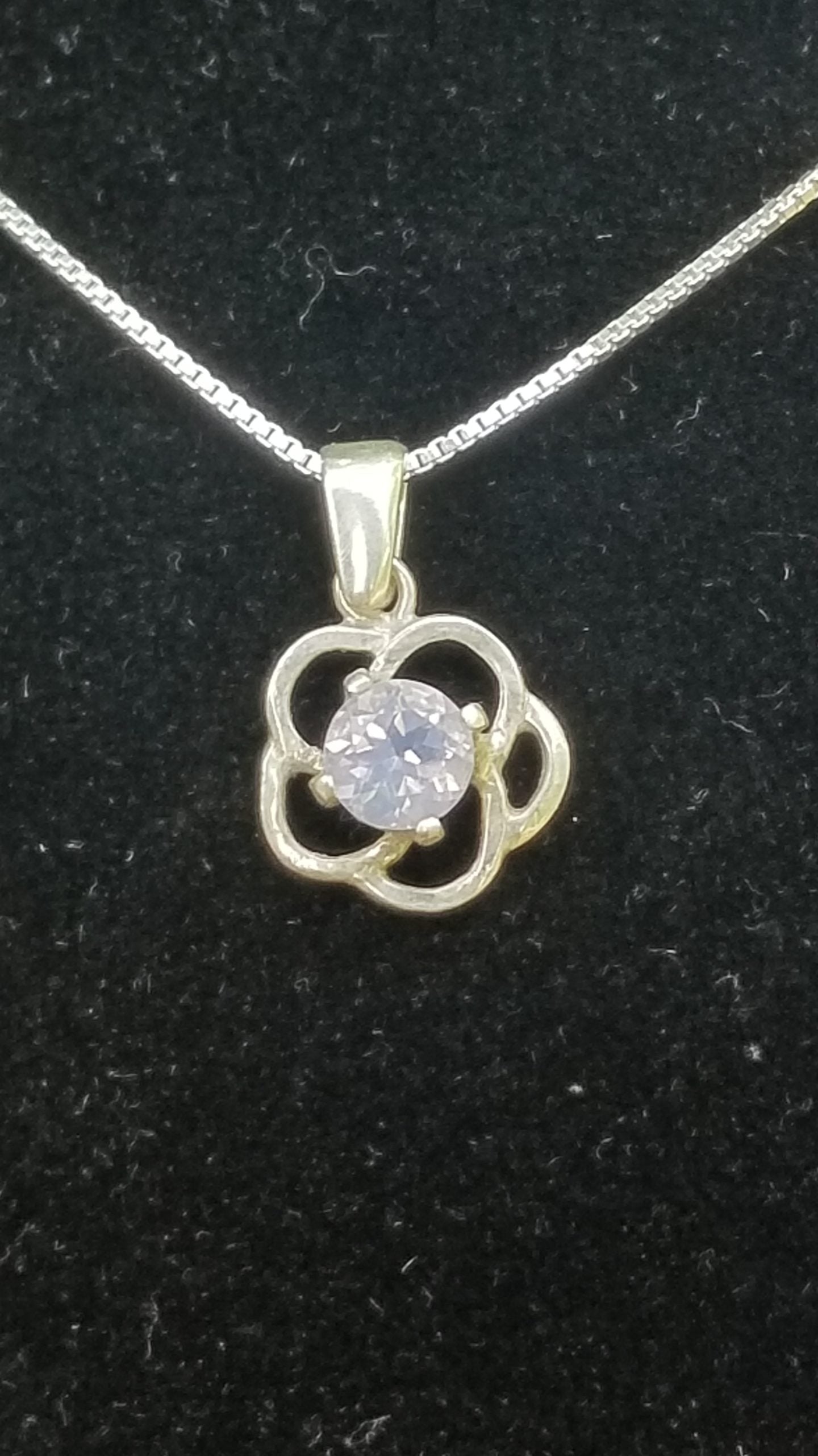 Sterling Silver and Lavender Moon Quartz Flower Pendant