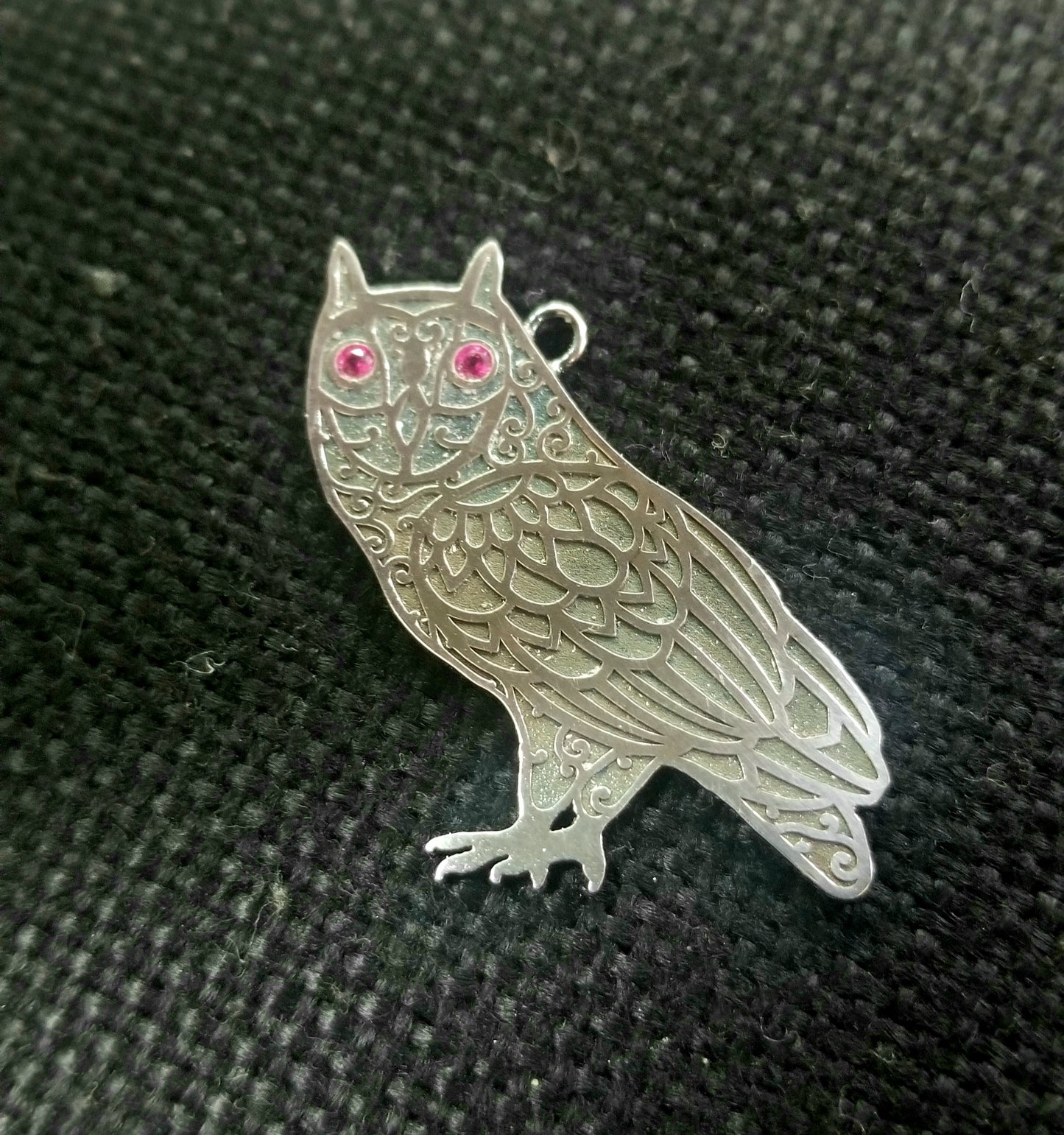 Owl Mandala Pendant - Sterling Silver and Gemstones
