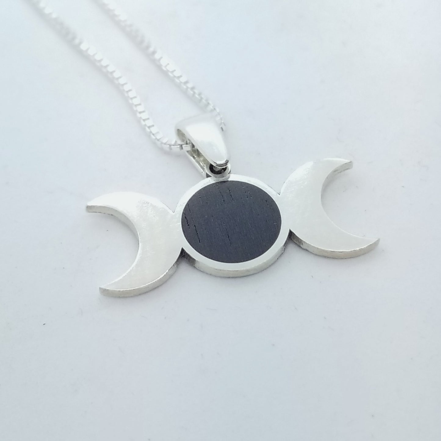 Triple Moon Goddess Pendant with Inlay