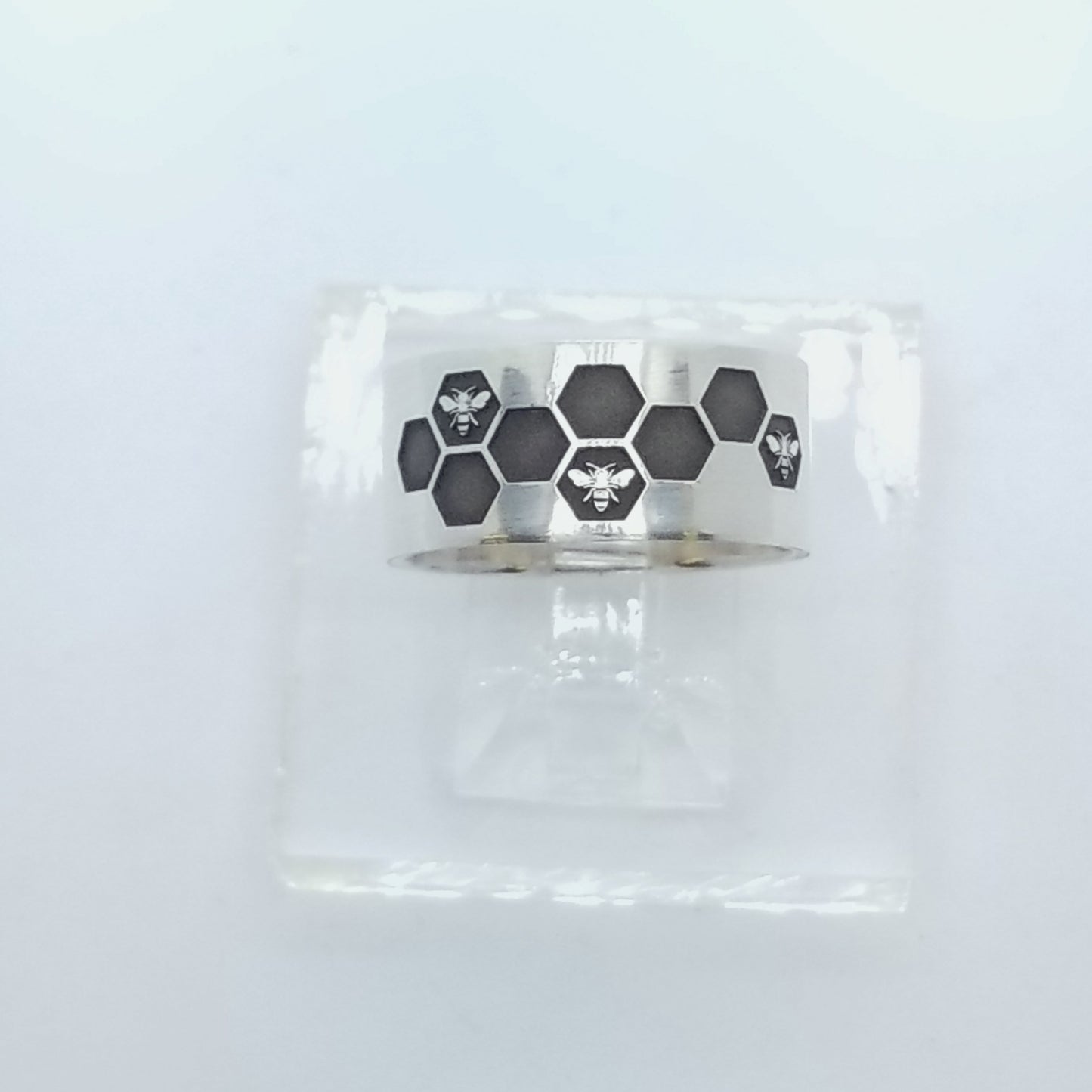 All A-Buzz Sterling Silver Wide Ring
