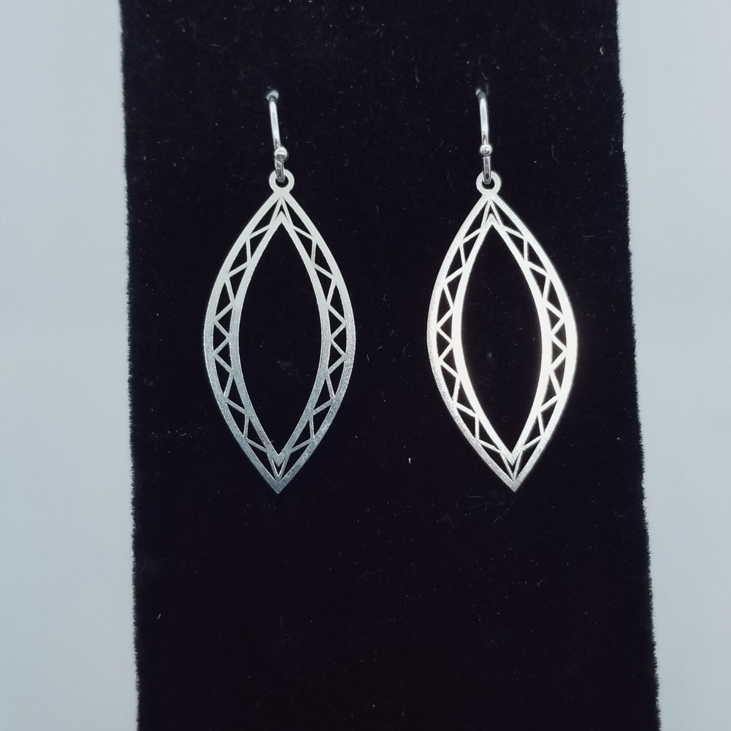 Marquis Filigree Dangle Sterling Silver Earrings