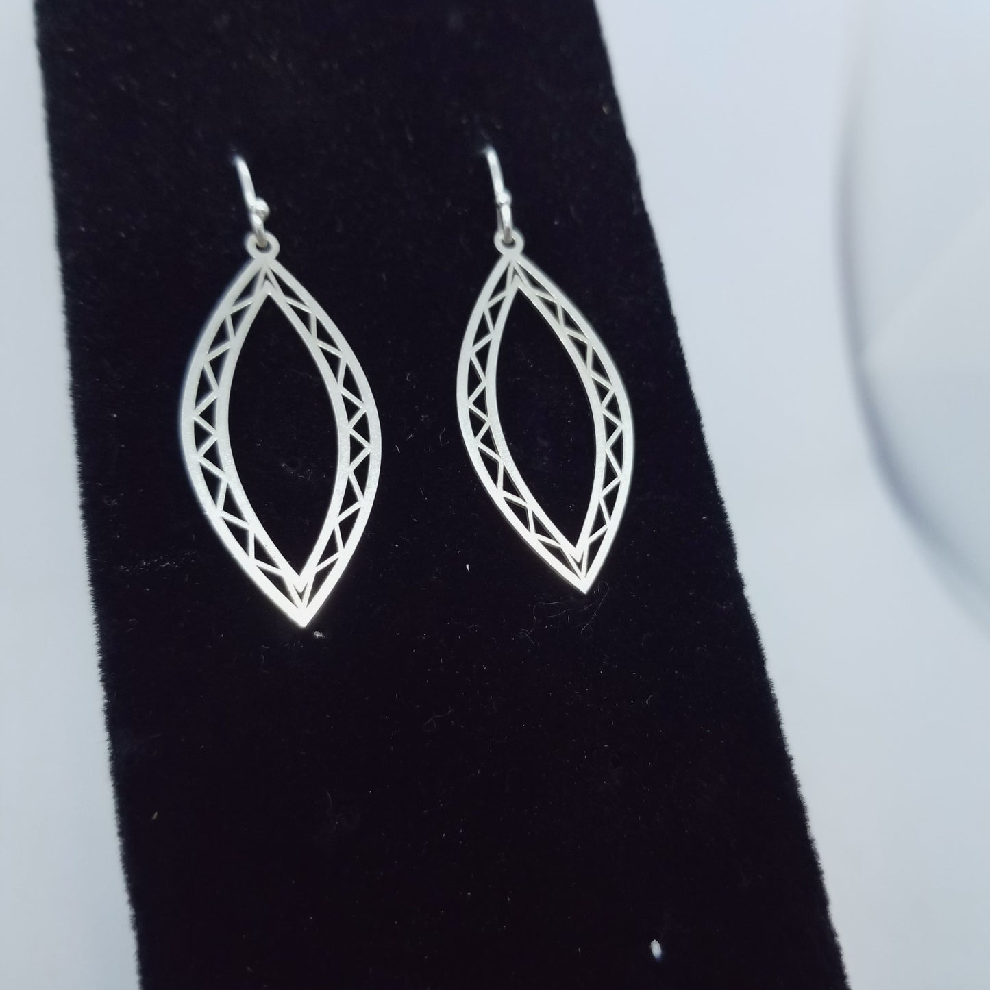 Marquis Filigree Dangle Sterling Silver Earrings