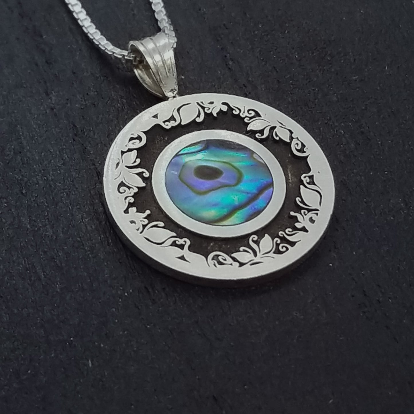 Wreath of Vines Sterling Silver Pendant with Inlay
