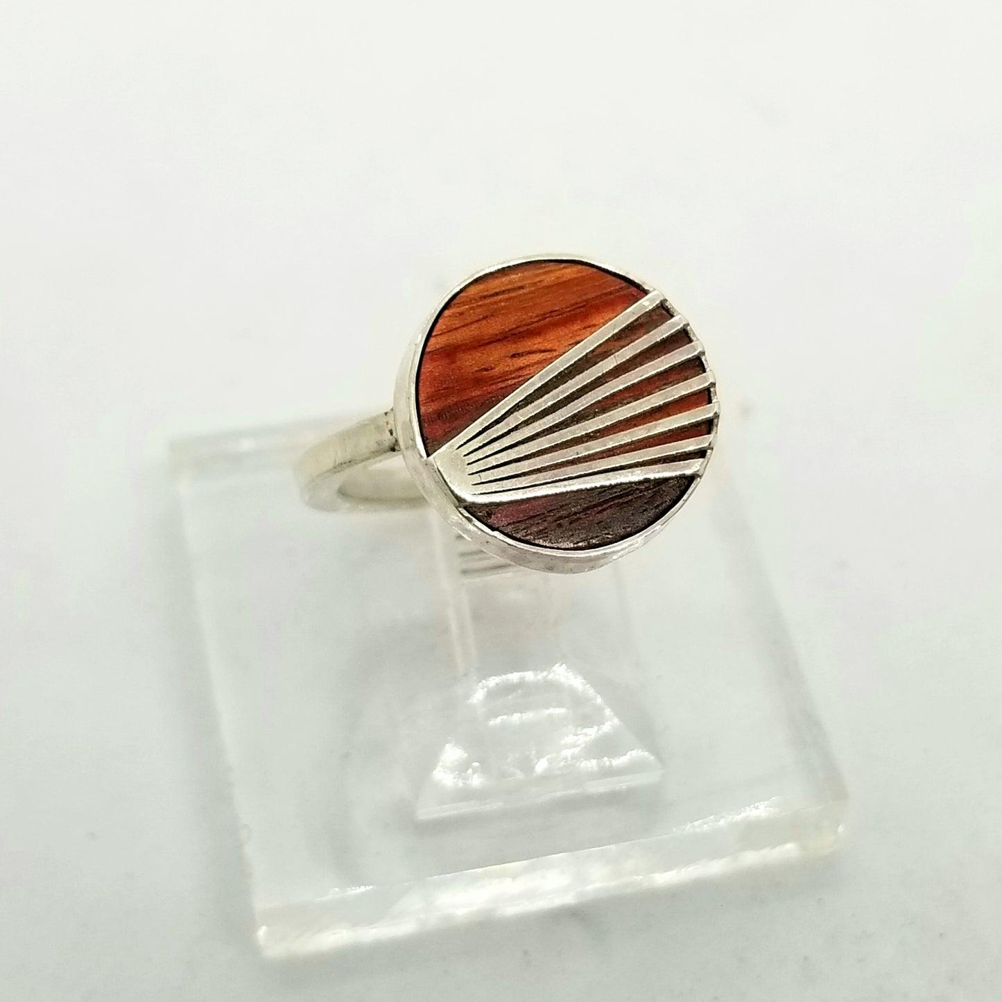 Sunburst - Silver and Wood Ring