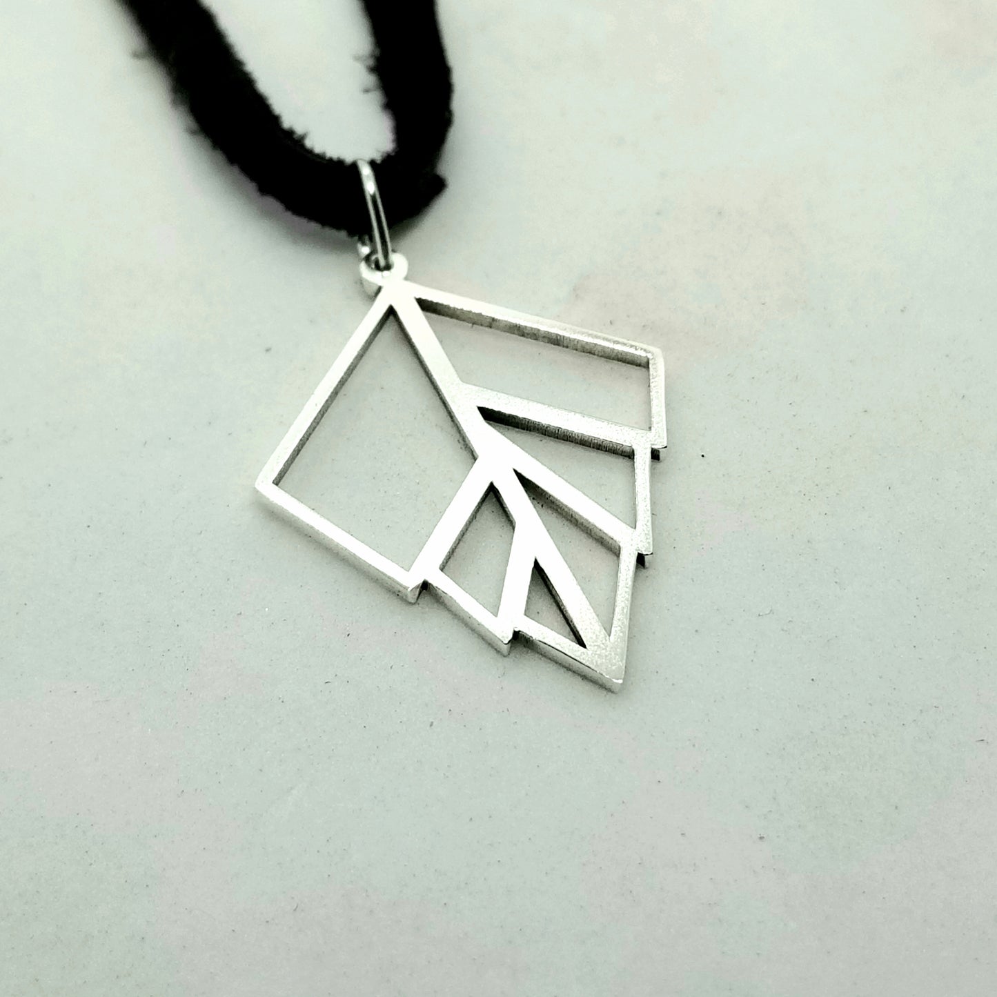 Abstract Leaf Sterling Silver Pendant