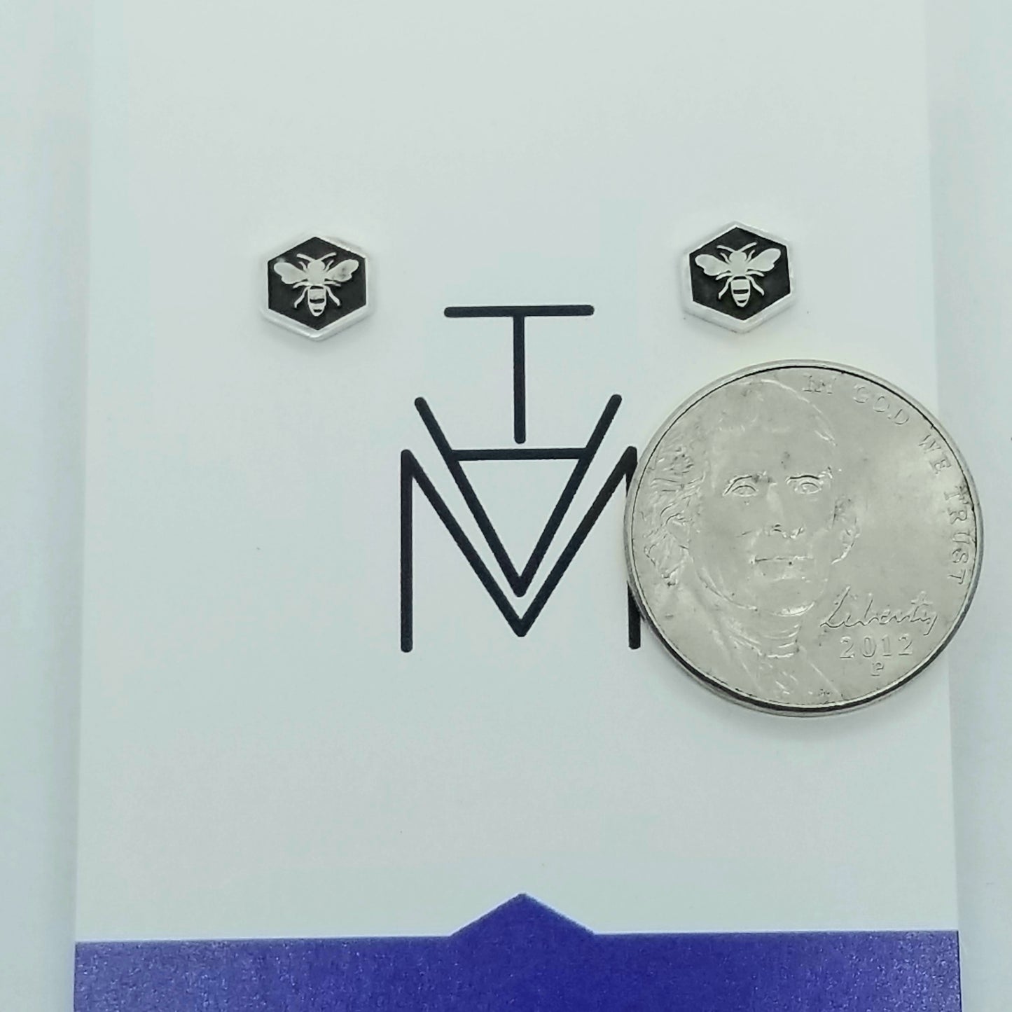 Honeybee - Sterling Silver Post Earrings