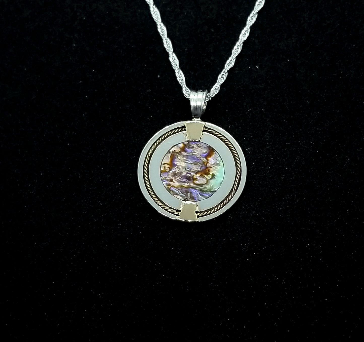 Solstice Pendant - Sterling Silver, 14k Gold, abd Abalone
