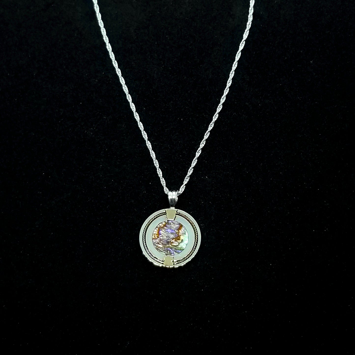 Solstice Pendant - Sterling Silver, 14k Gold, abd Abalone