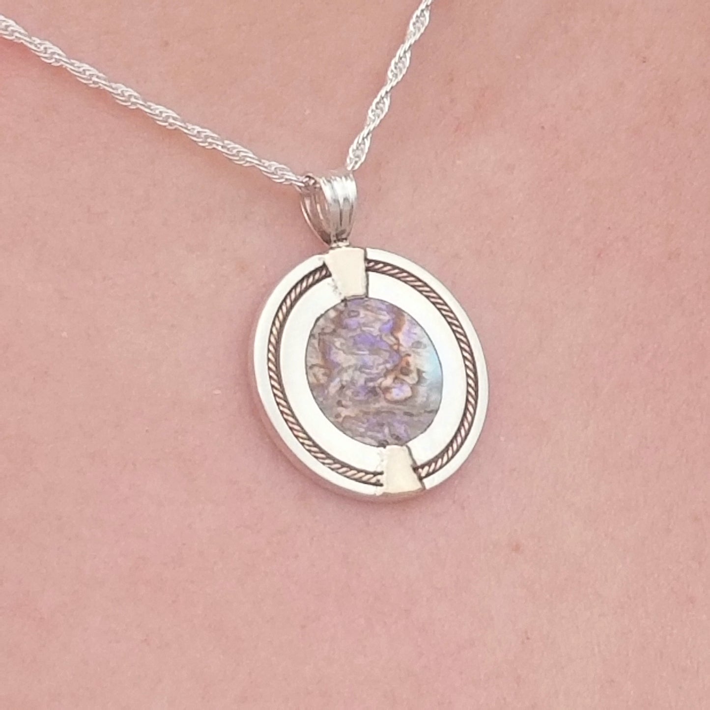 Solstice Pendant - Sterling Silver, 14k Gold, abd Abalone