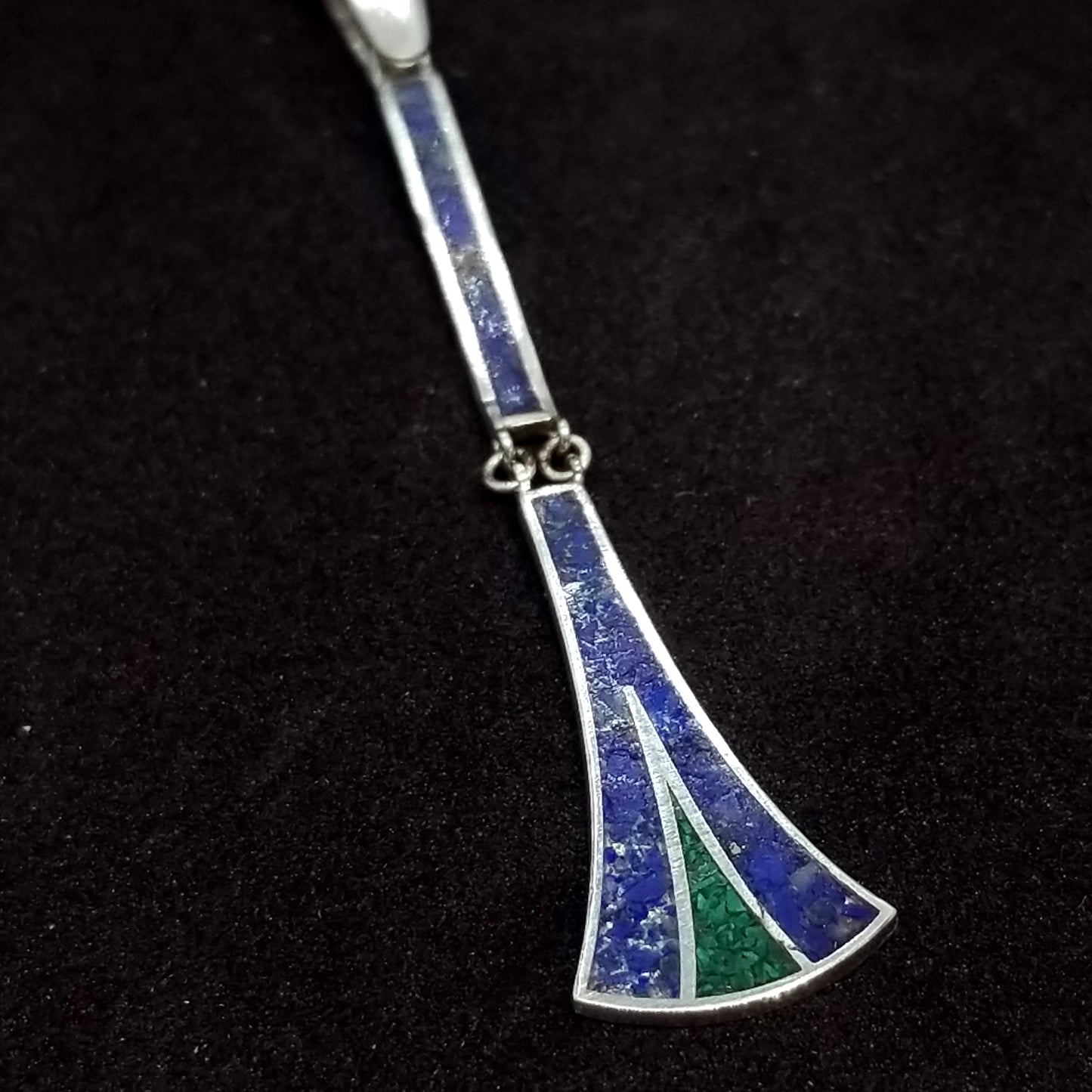 Lapis and malachite art nouveau necklace