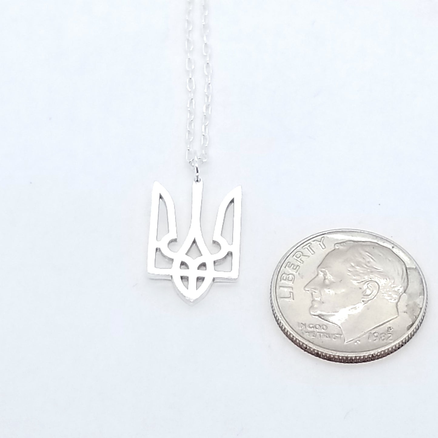 Sterling Ukrainian Trident / Tryzub Pendant