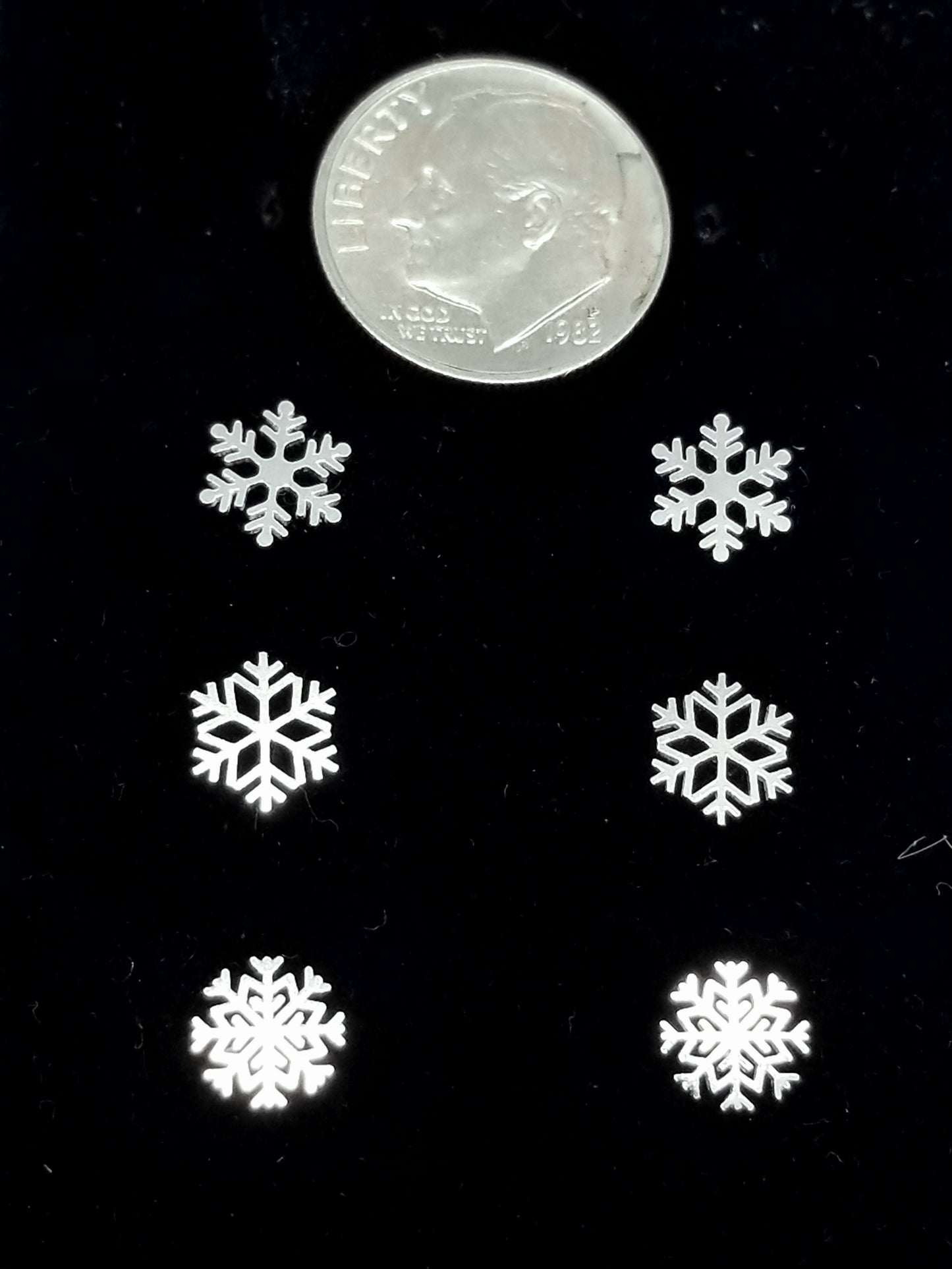Tiny Snowflake Earrings - Sterling Silver