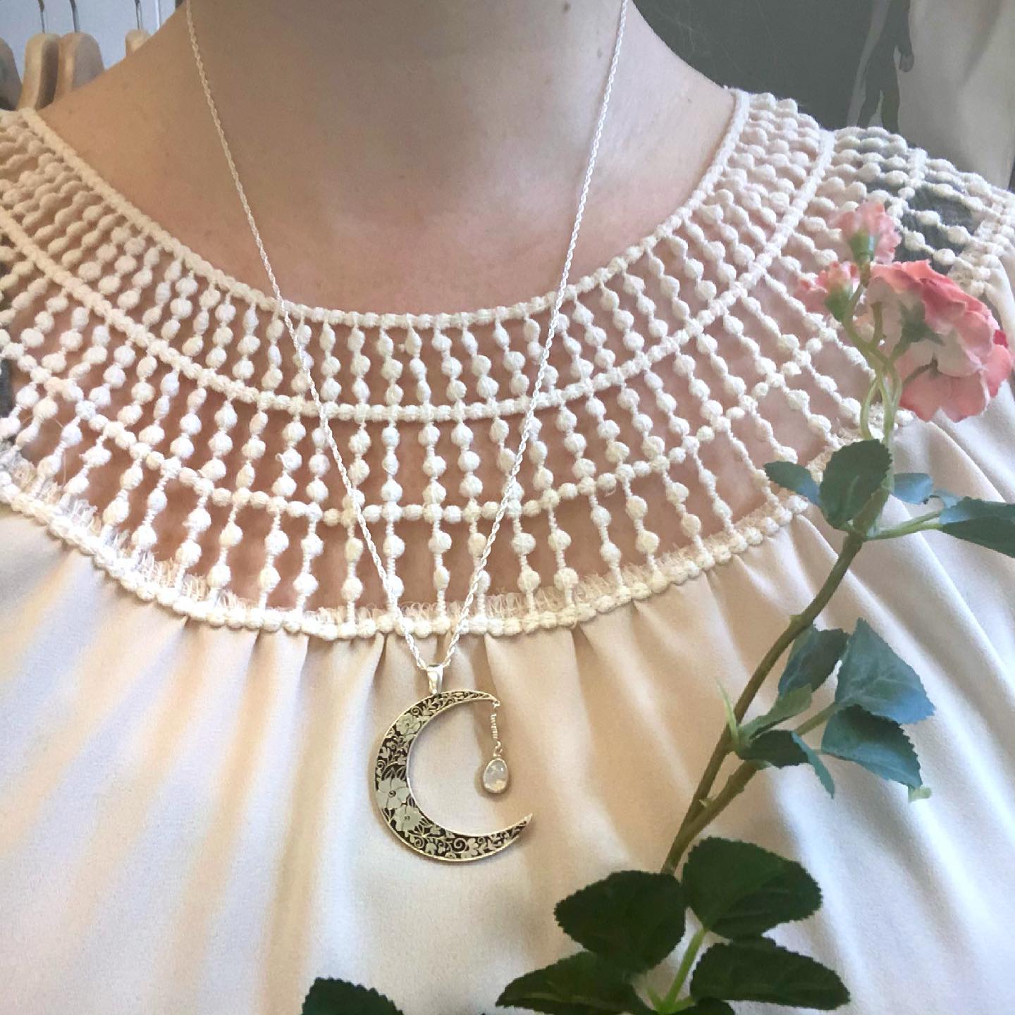 Floral Moon Pendant
