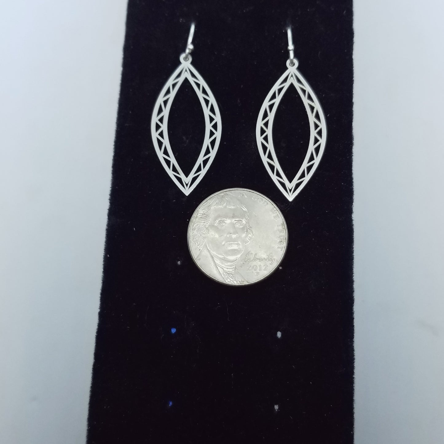 Marquis Filigree Dangle Sterling Silver Earrings