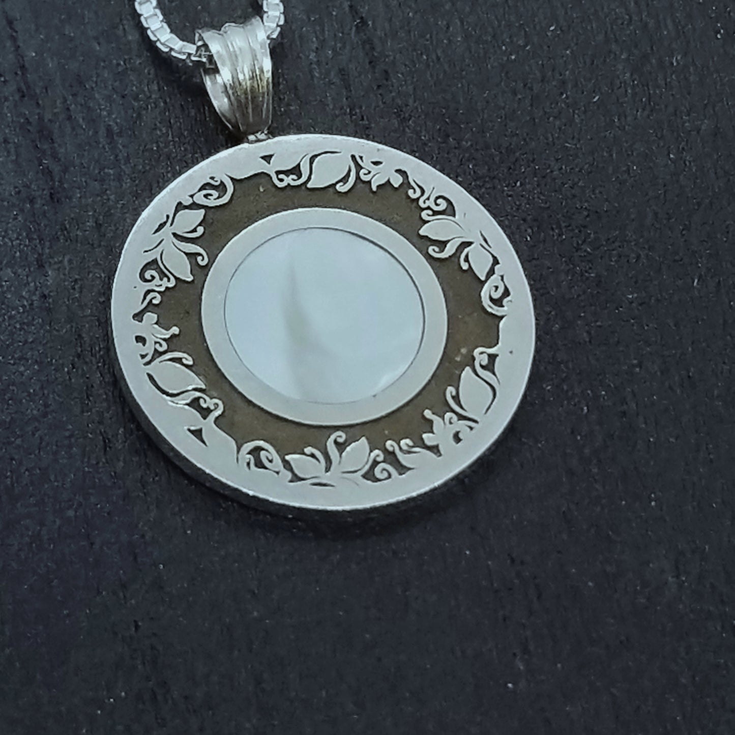 Wreath of Vines Sterling Silver Pendant with Inlay