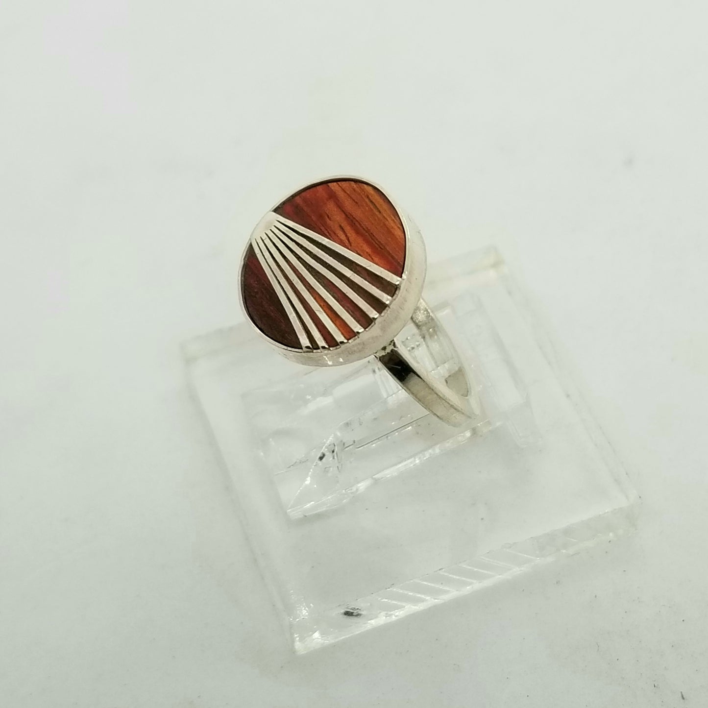 Sunburst - Silver and Wood Ring
