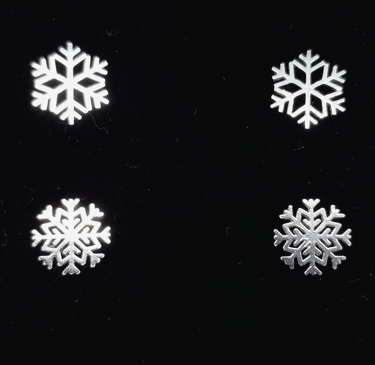 Tiny Snowflake Earrings  - Sterling Silver