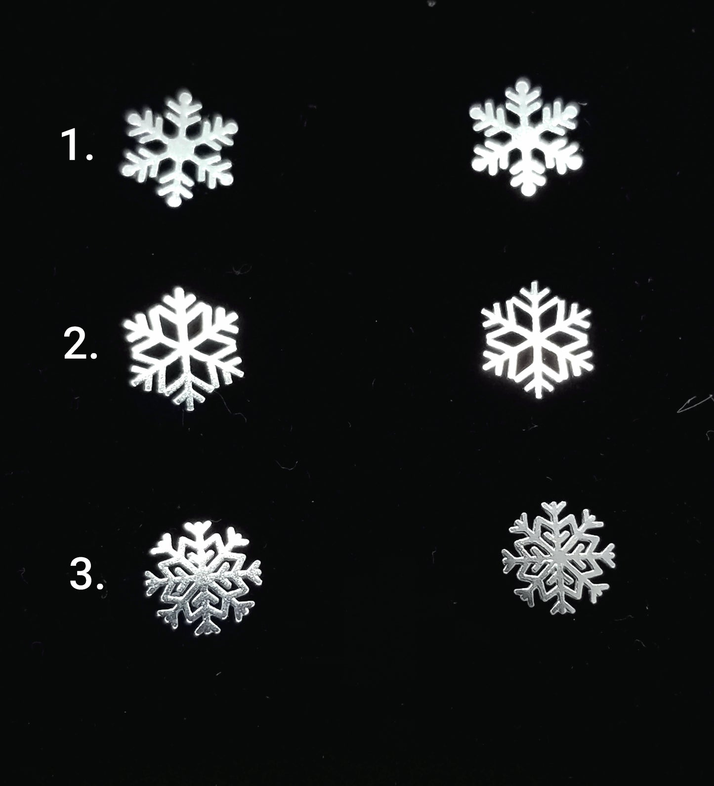 Tiny Snowflake Earrings  - Sterling Silver